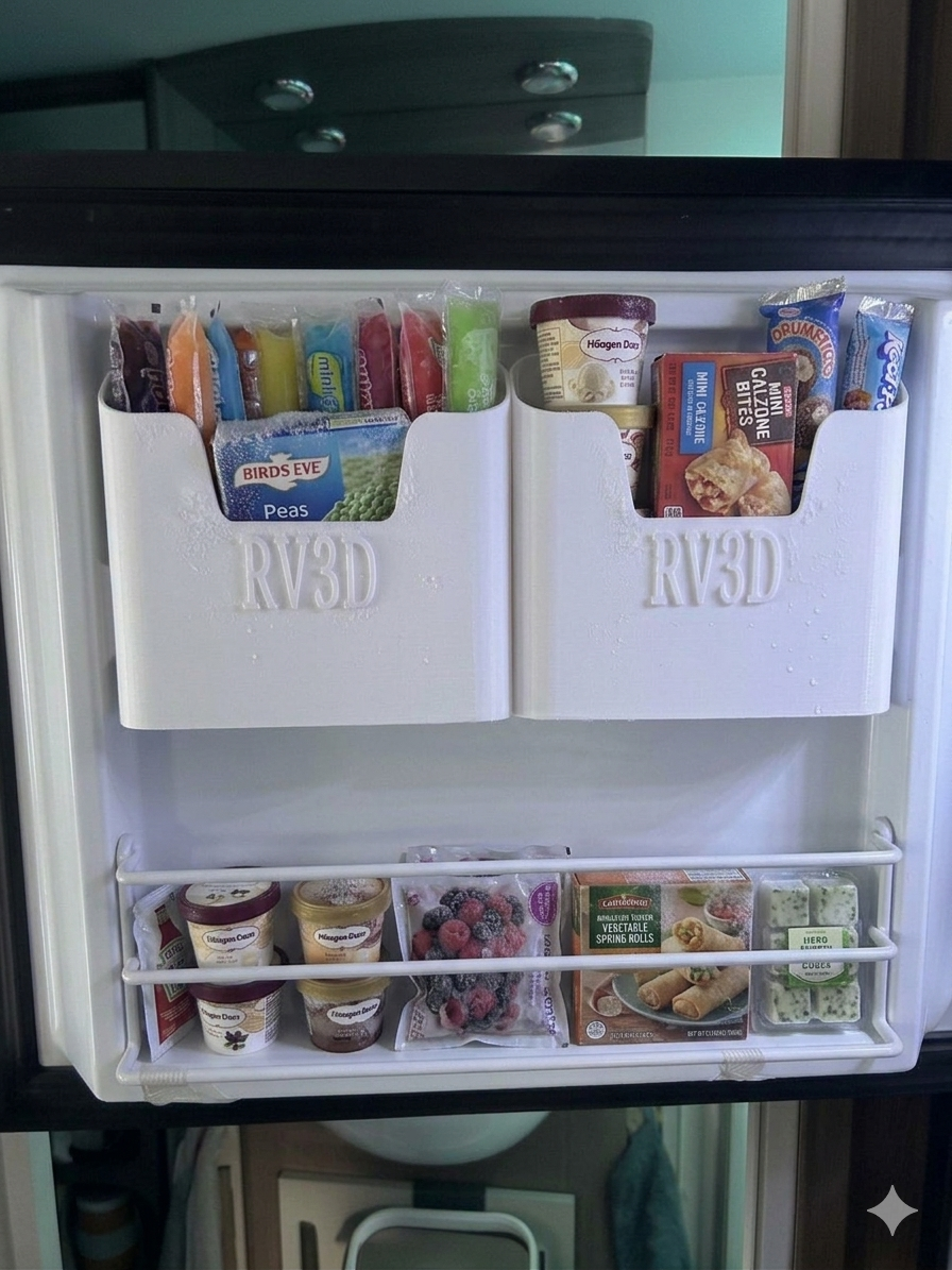 Dead-Space Door Storage Unit twin-bin variant fitted in fridge freezer door