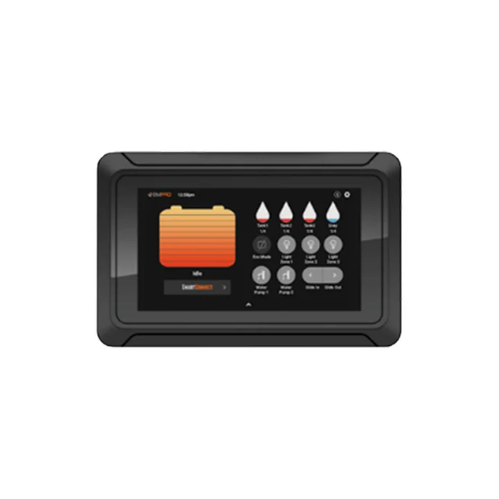 The Odyssey touchscreen display, showing tank and lighting controls