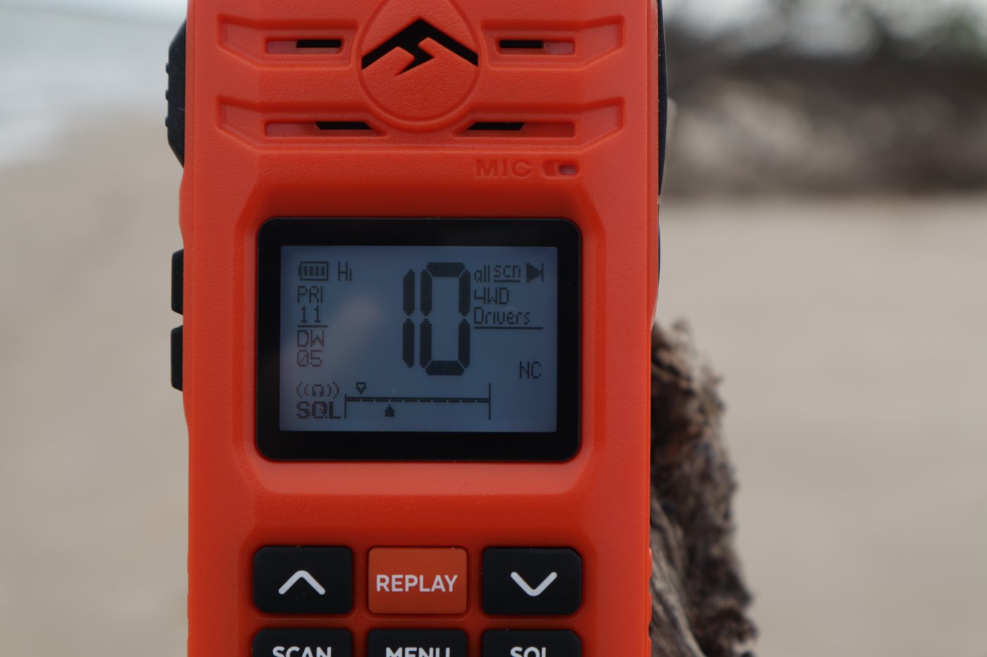 Close-up of the on-screen channel use guide