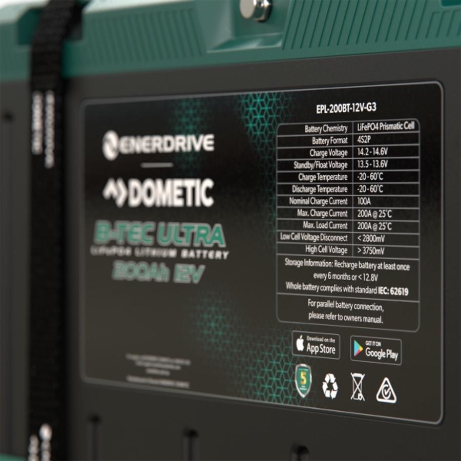 Close-up of the specification and compliance label