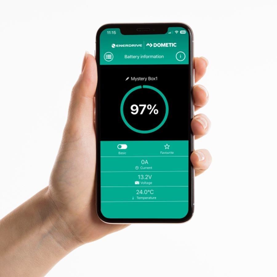 Bluetooth app showing state of charge