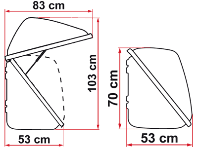 Dimensions diagram for the Ultra Box 500