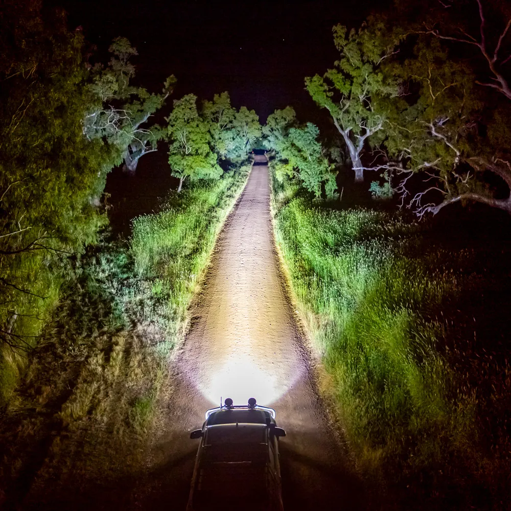 Beam pattern demonstration at night