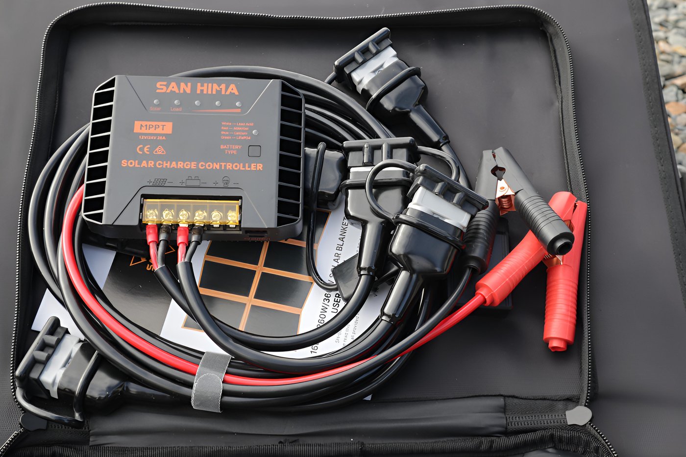 Kit contents inside the carry case pocket