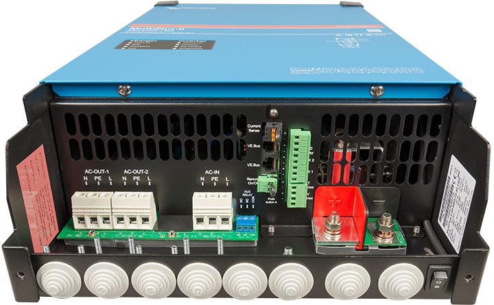 Close-up of AC input/output terminals